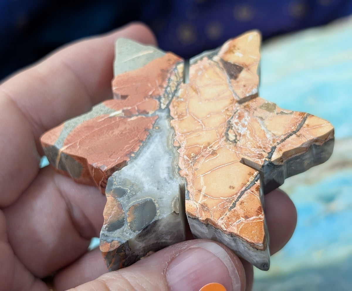 Hand Carved Maligano Jasper Snowflake