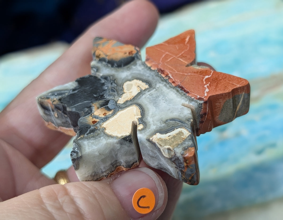 Hand Carved Maligano Jasper Snowflake
