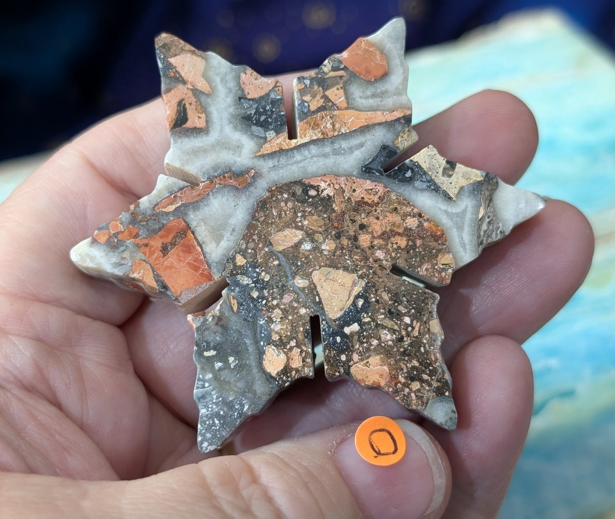 Hand Carved Maligano Jasper Snowflake