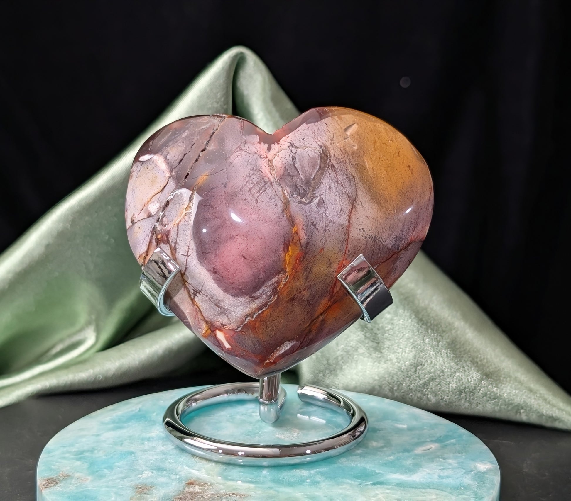 Hand Carved Mookaite Heart
