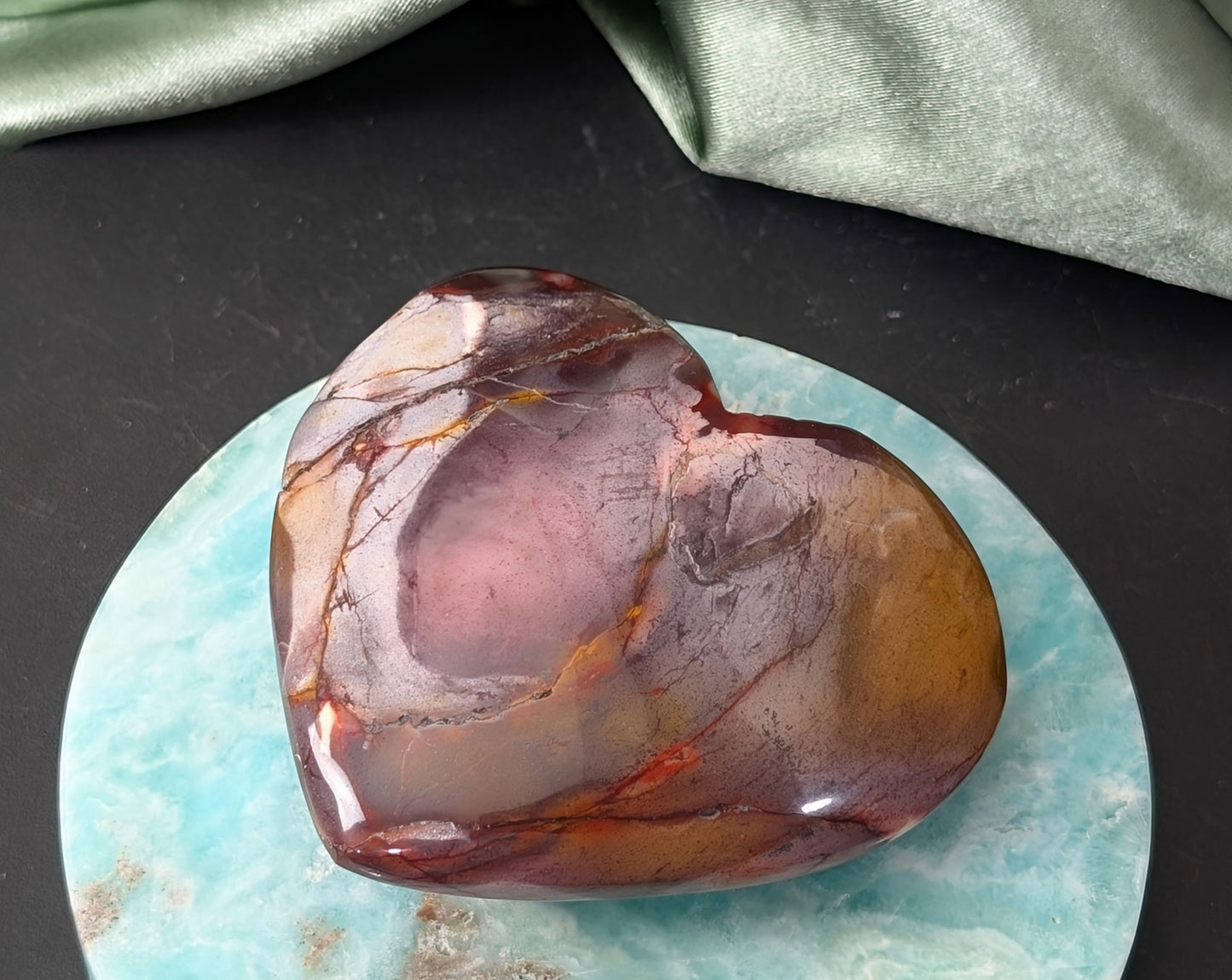 Hand Carved Mookaite Heart