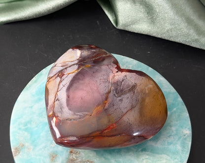 Hand Carved Mookaite Heart