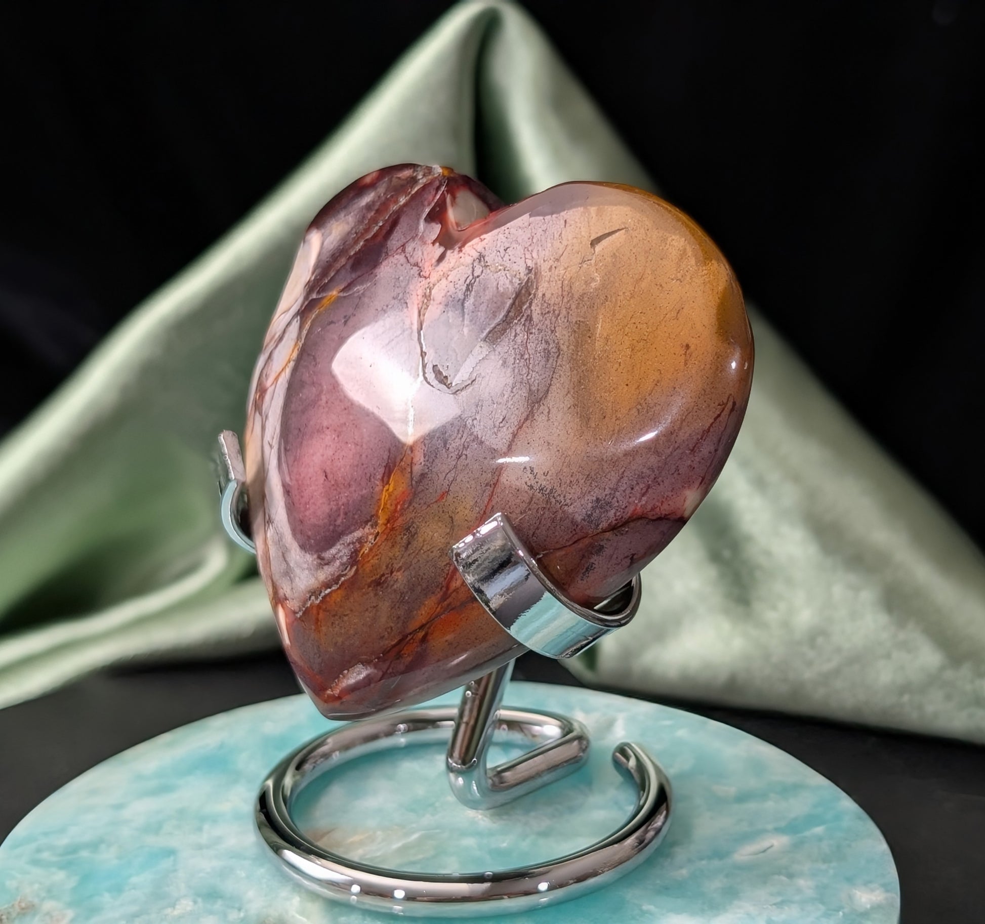 Hand Carved Mookaite Heart