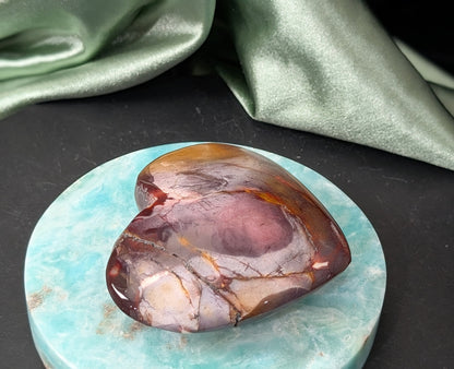 Hand Carved Mookaite Heart