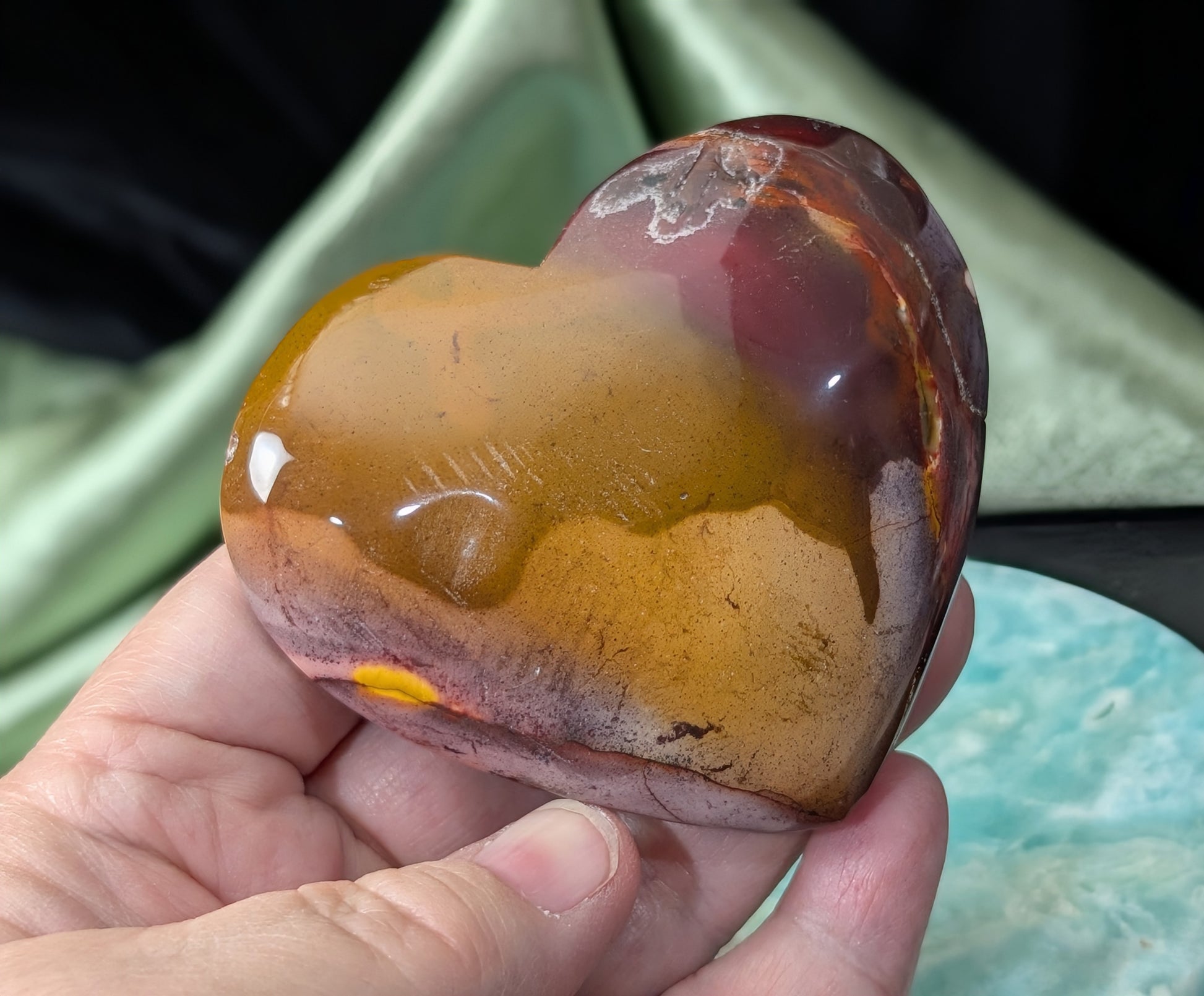 Hand Carved Mookaite Heart
