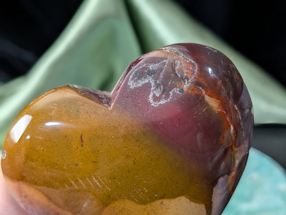 Hand Carved Mookaite Heart