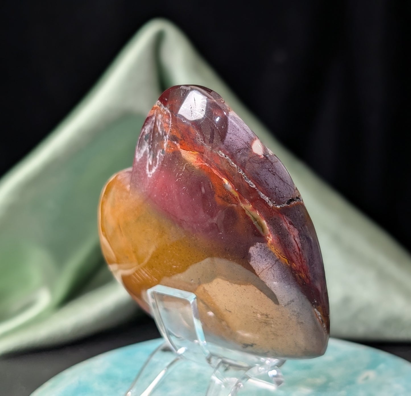 Hand Carved Mookaite Heart