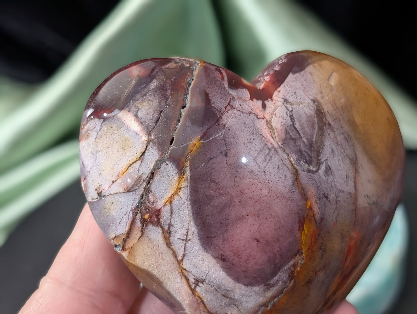 Hand Carved Mookaite Heart