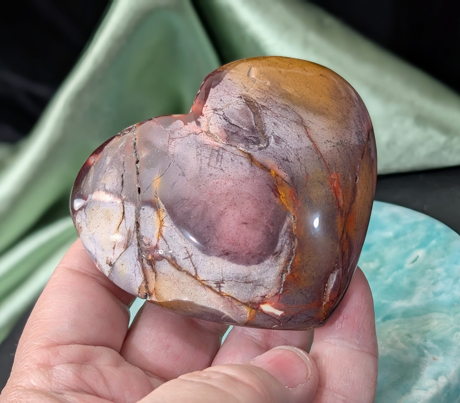 Hand Carved Mookaite Heart