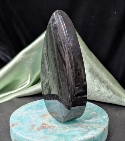 Hand Carved Natural Obsidian Flame