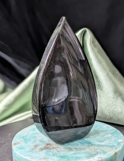 Hand Carved Natural Obsidian Flame