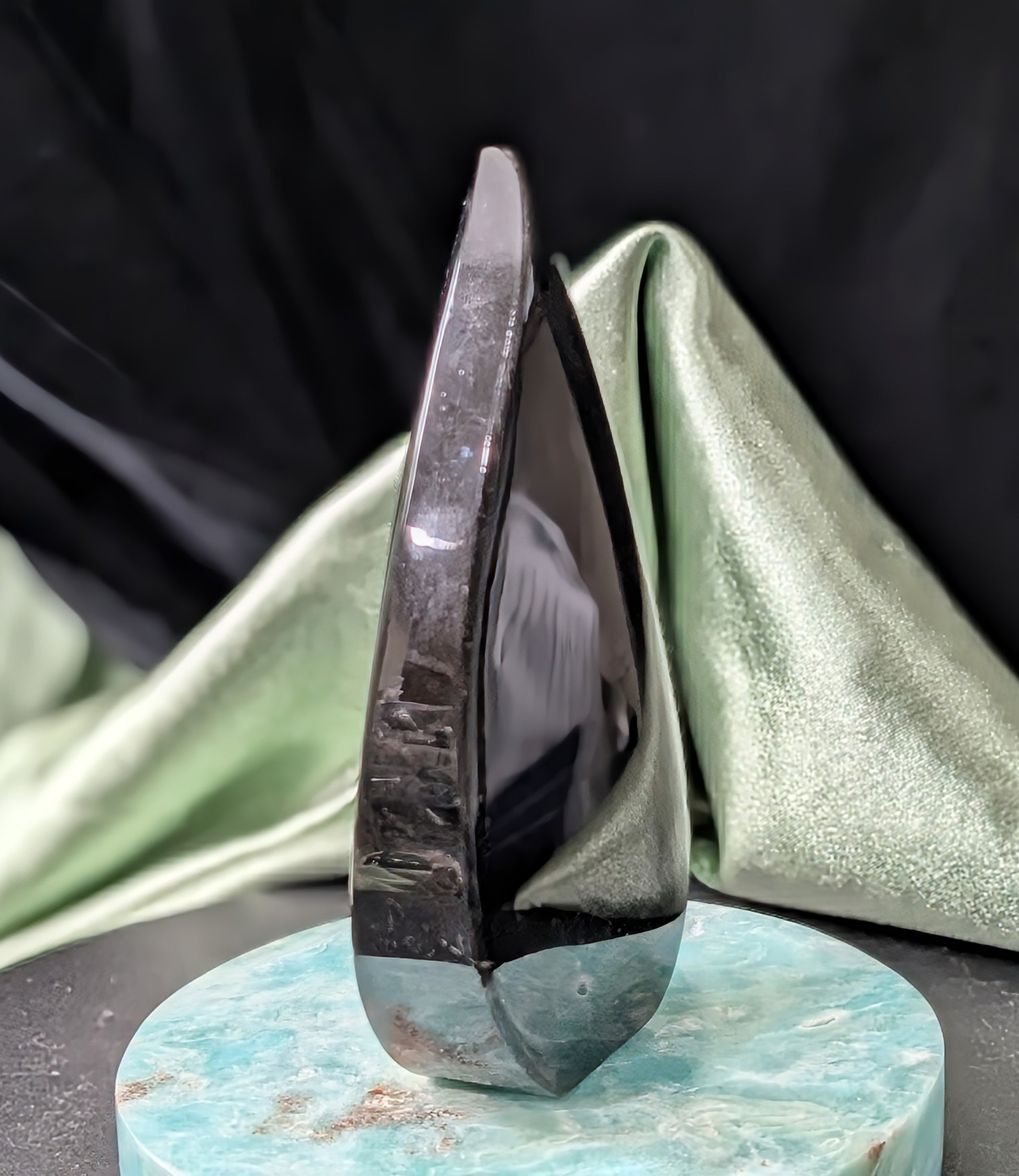 Hand Carved Natural Obsidian Flame