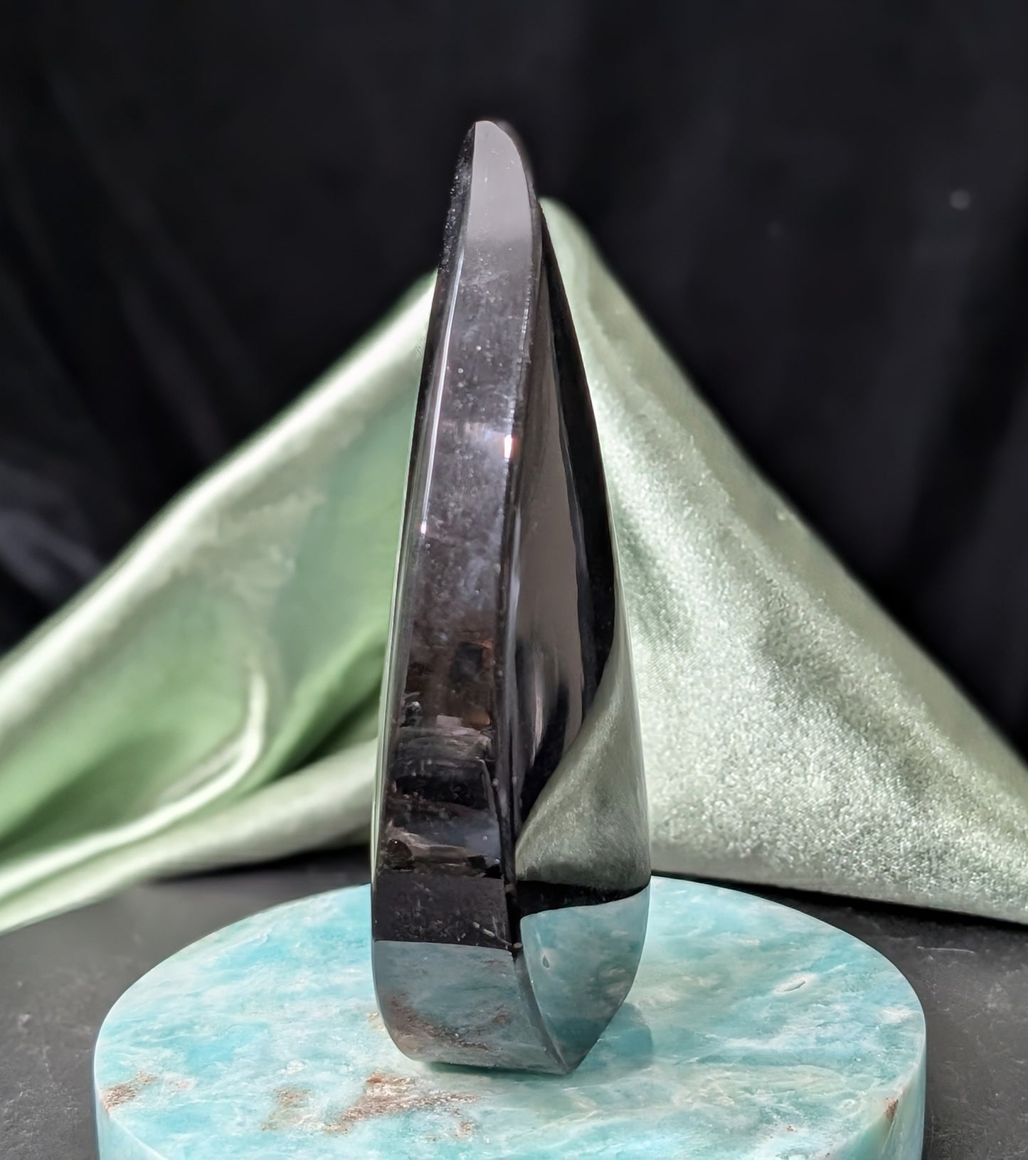 Hand Carved Natural Obsidian Flame