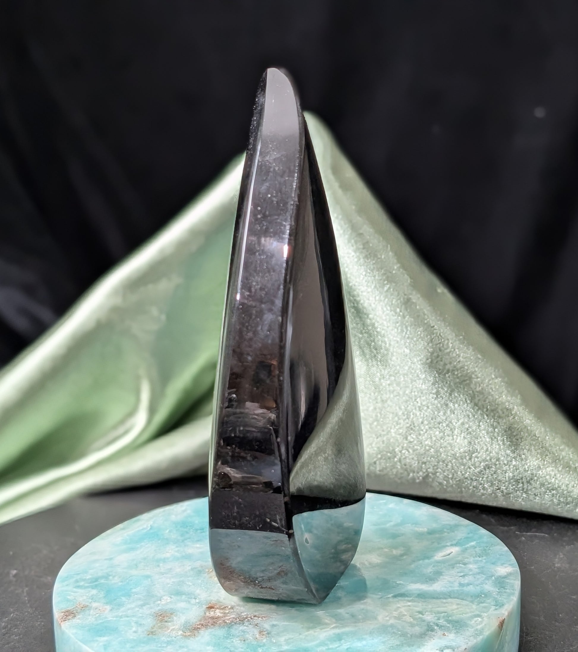 Hand Carved Natural Obsidian Flame