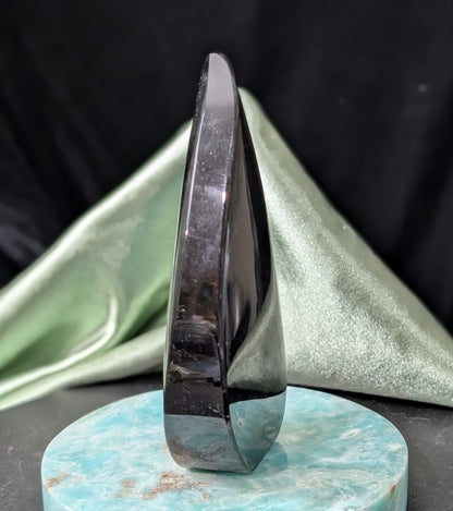 Hand Carved Natural Obsidian Flame