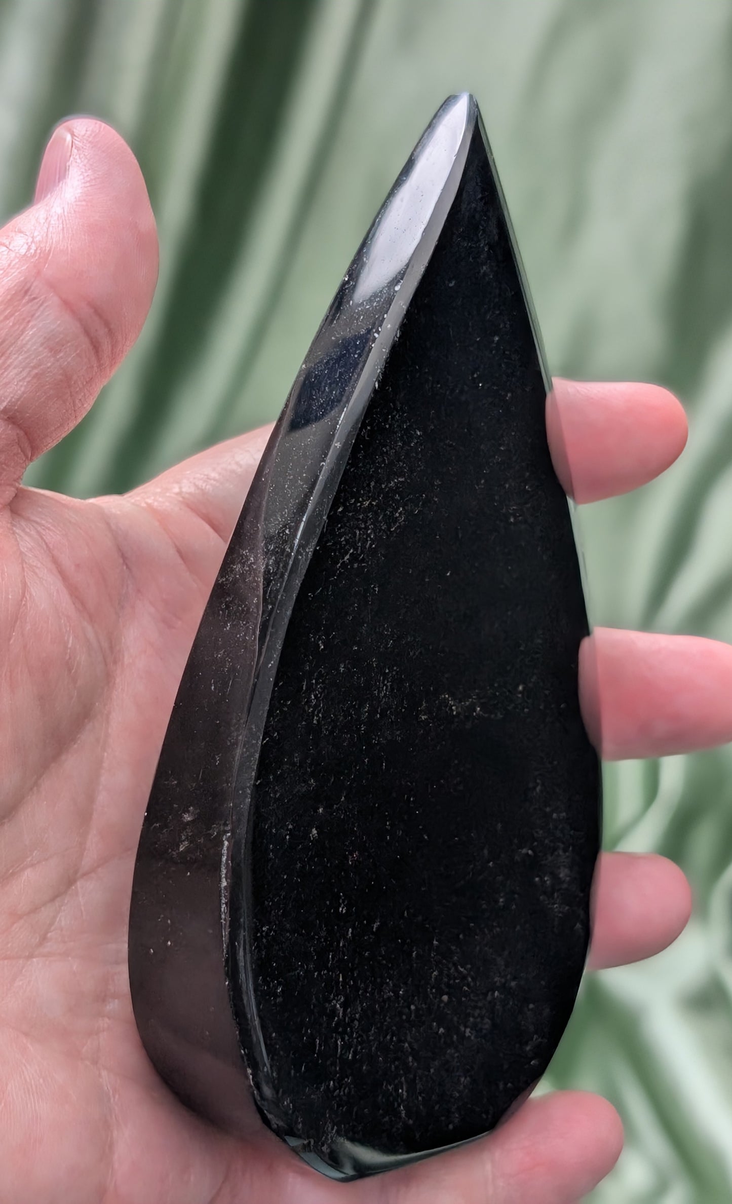 Hand Carved Natural Obsidian Flame