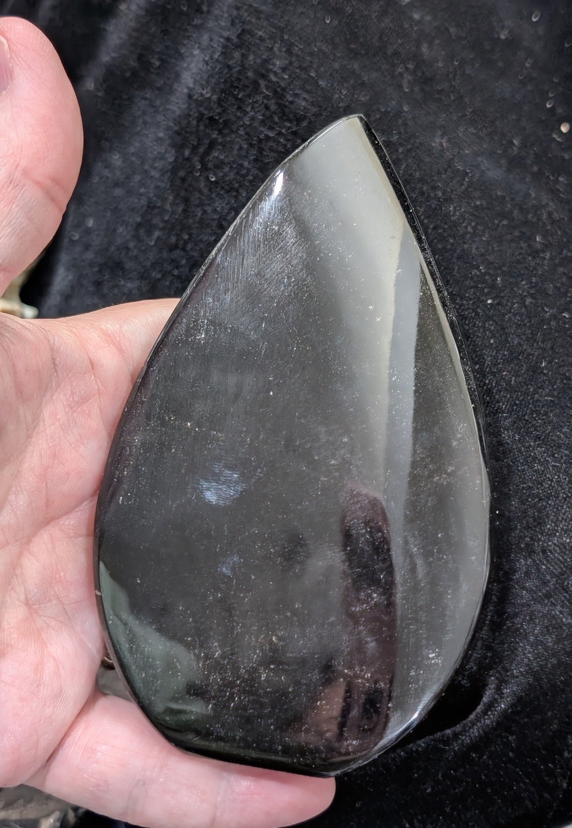 Hand Carved Natural Obsidian Flame