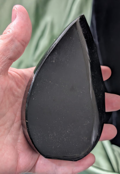 Hand Carved Natural Obsidian Flame