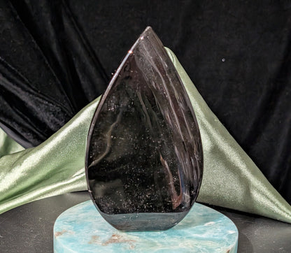 Hand Carved Natural Obsidian Flame