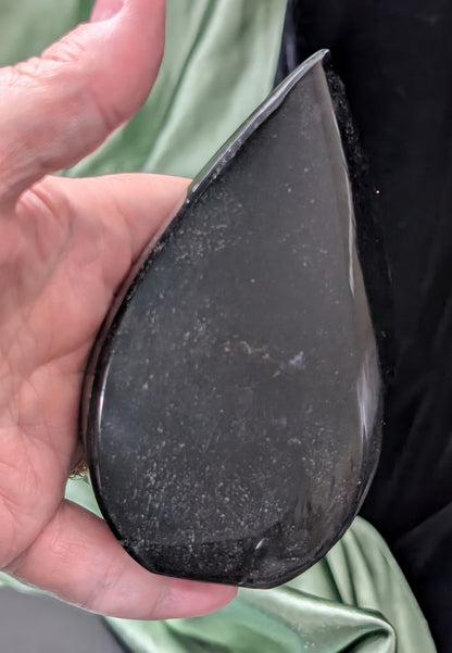 Hand Carved Natural Obsidian Flame