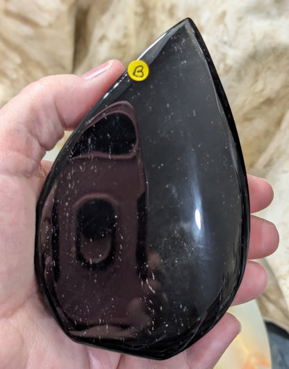 Hand Carved Obsidian Flame