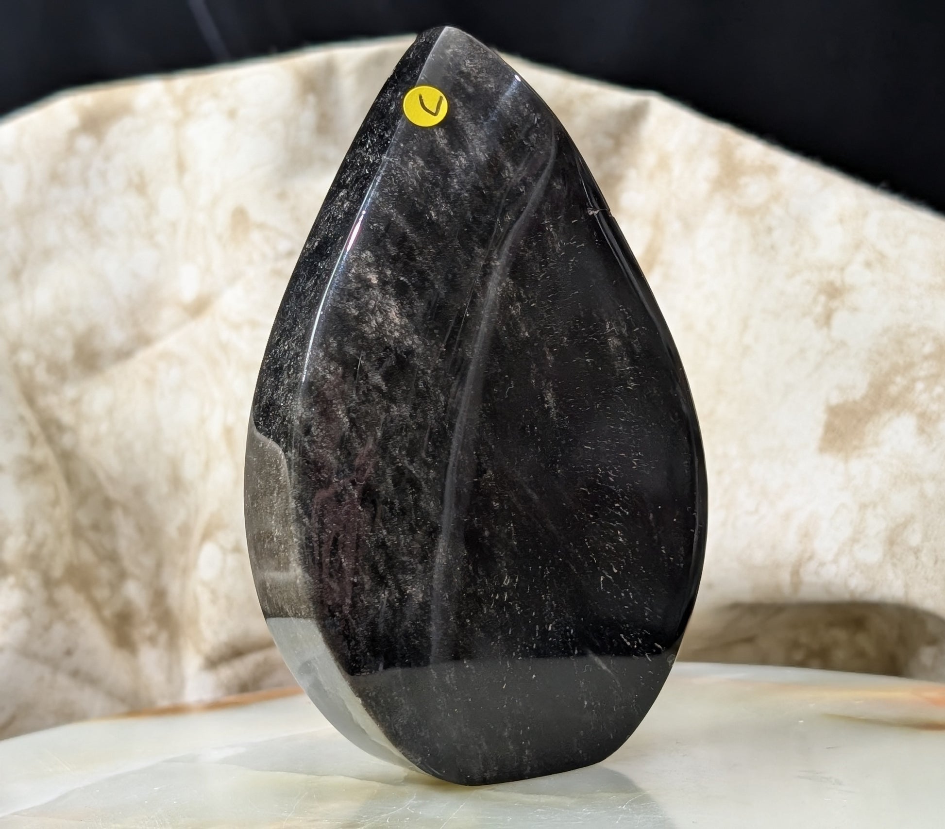 Hand Carved Obsidian Flame