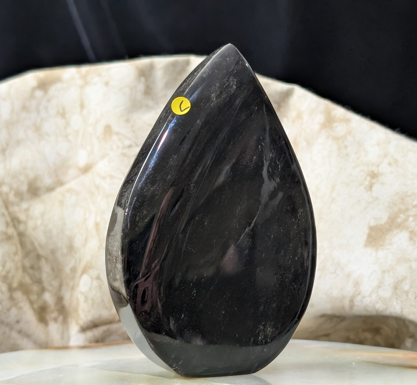 Hand Carved Obsidian Flame