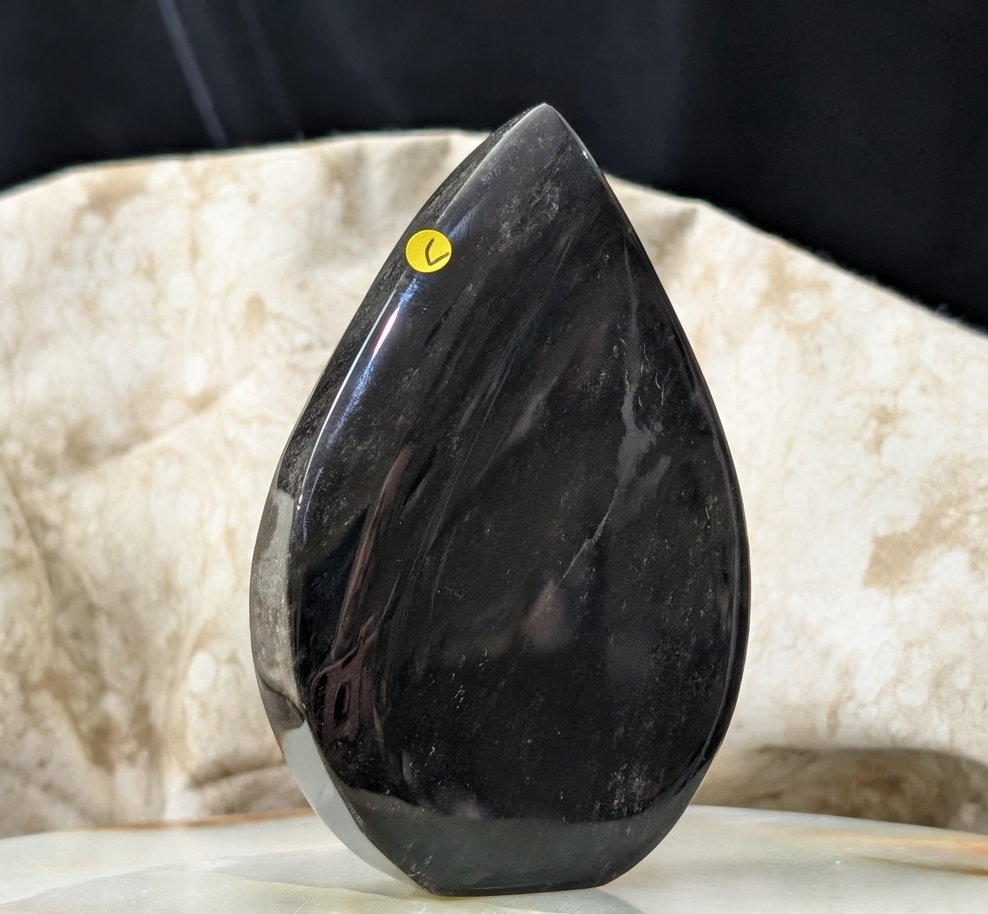 Hand Carved Obsidian Flame