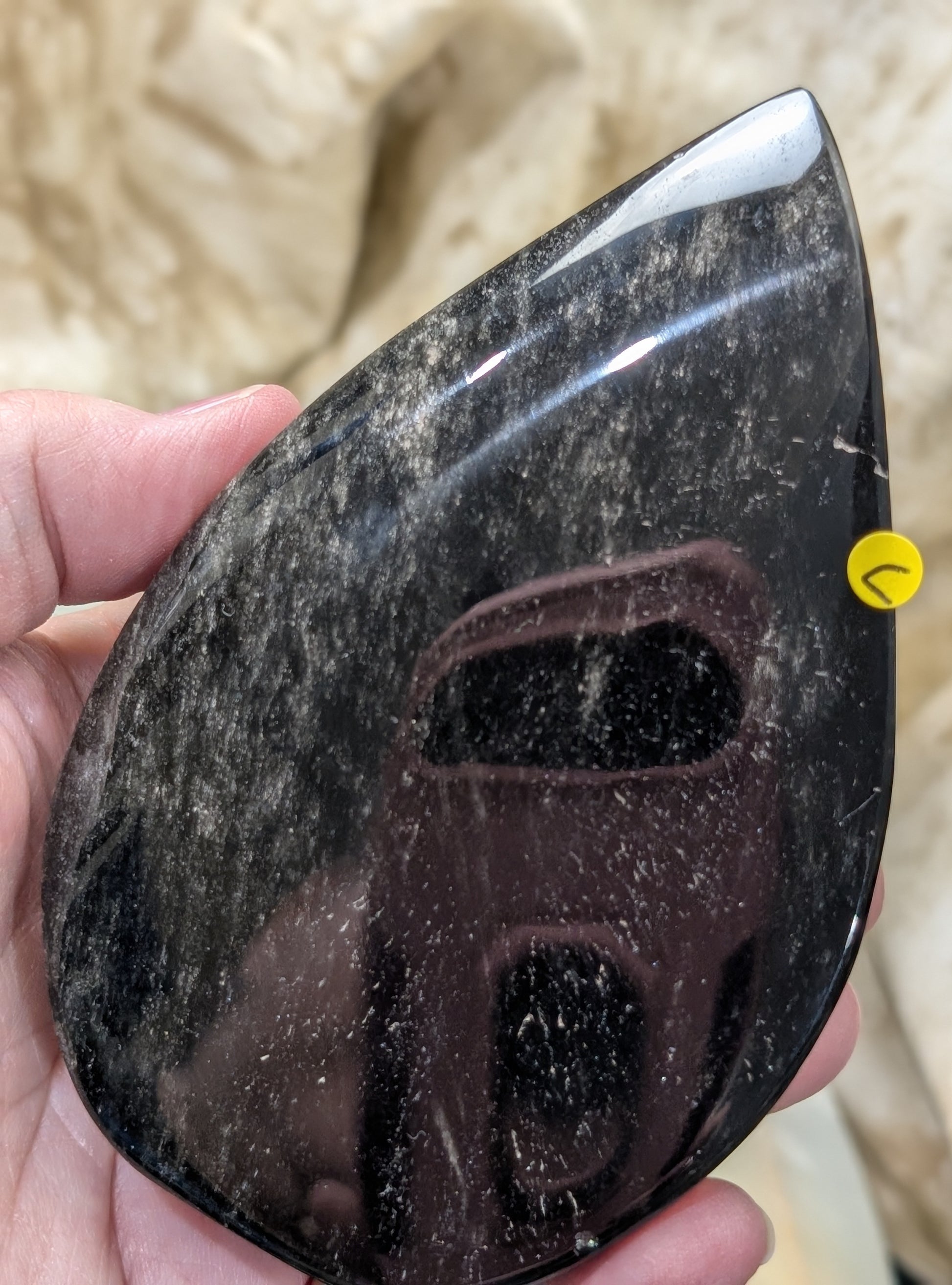 Hand Carved Obsidian Flame