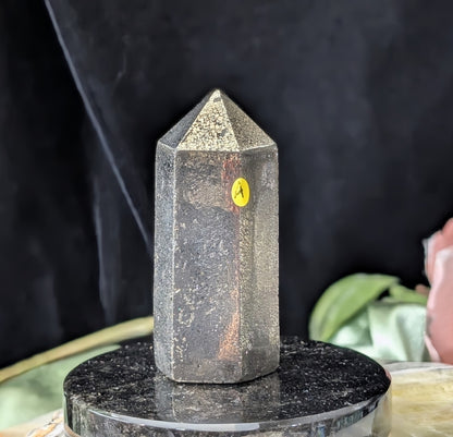 Hand Carved Pyrite Tower