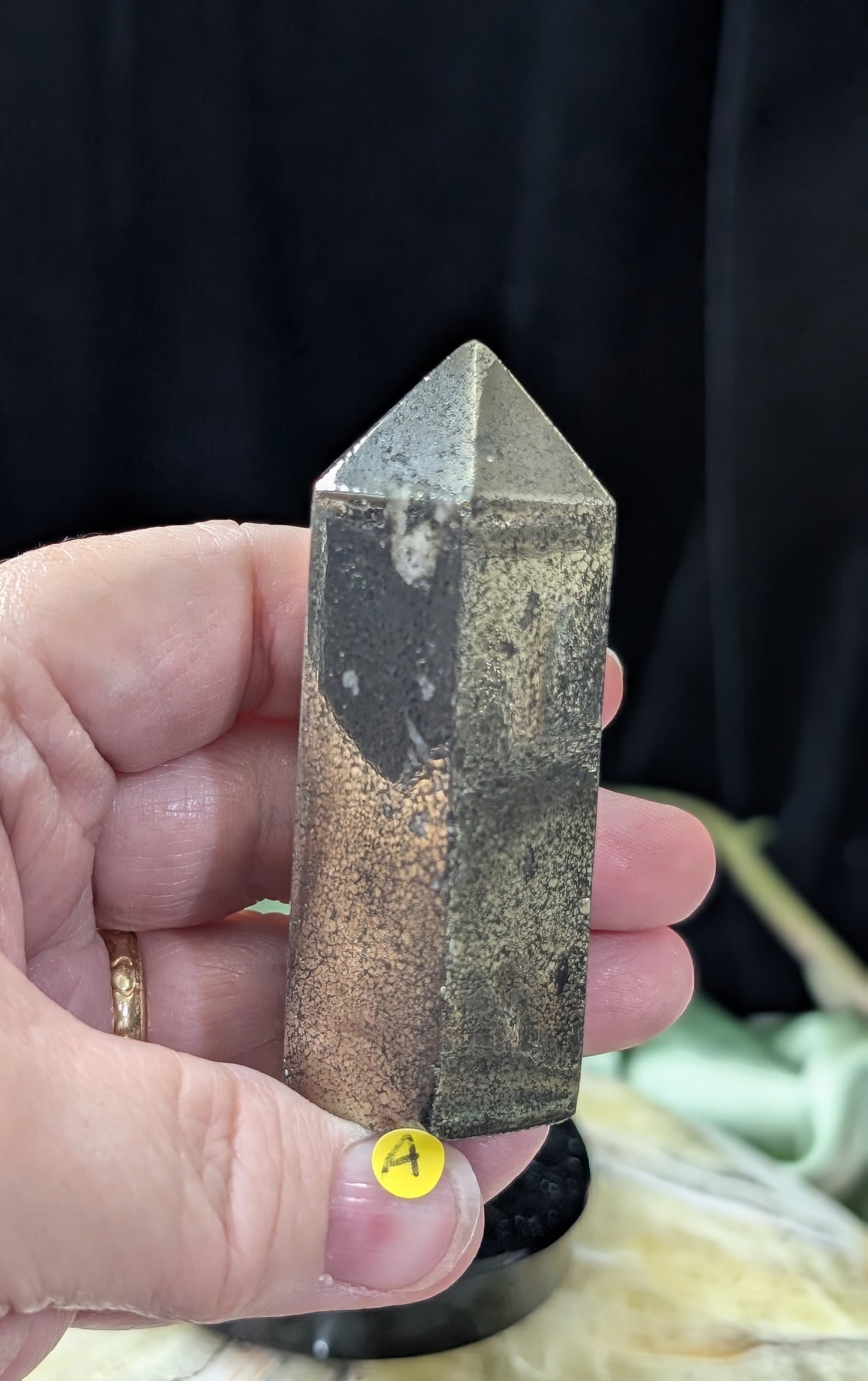 Hand Carved Pyrite Tower