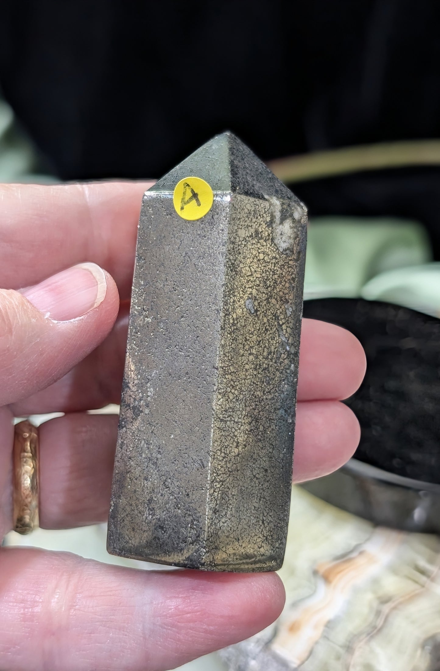 Hand Carved Pyrite Tower