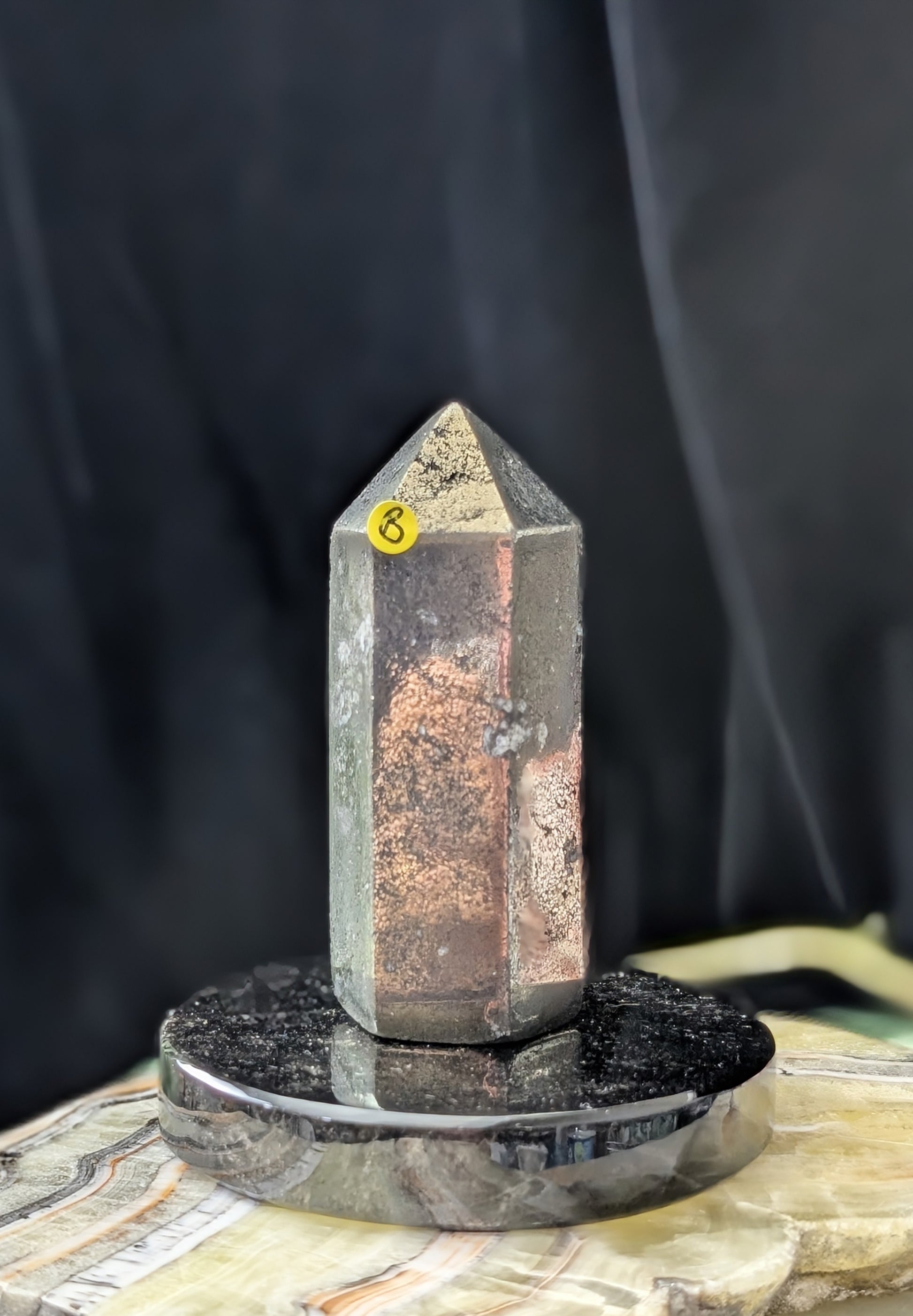 Hand Carved Pyrite Tower