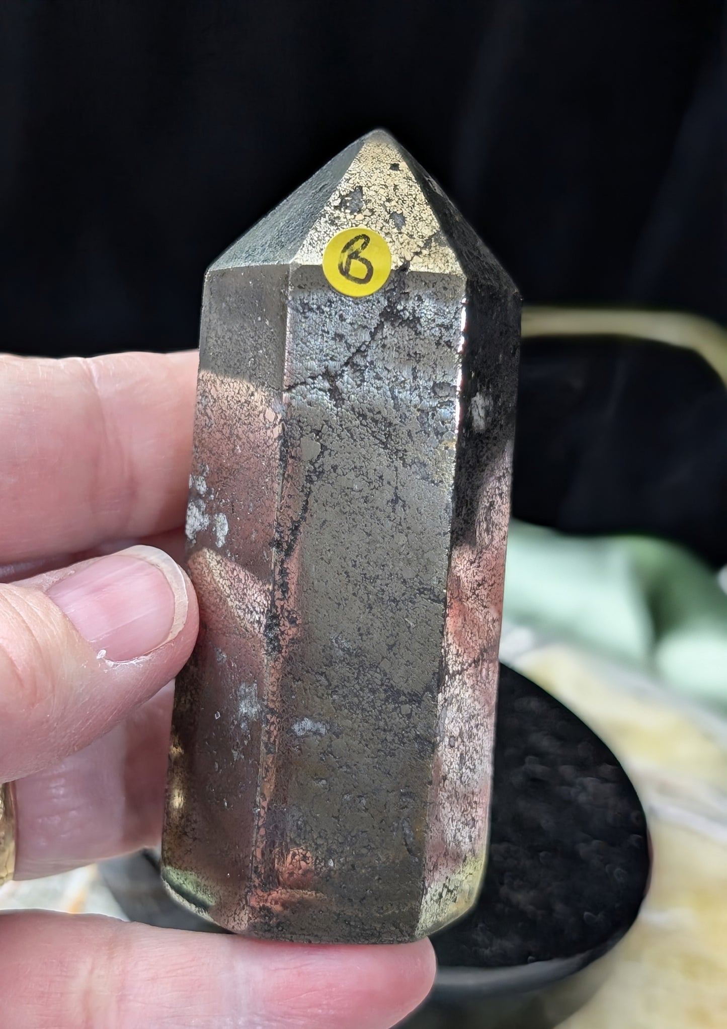 Hand Carved Pyrite Tower