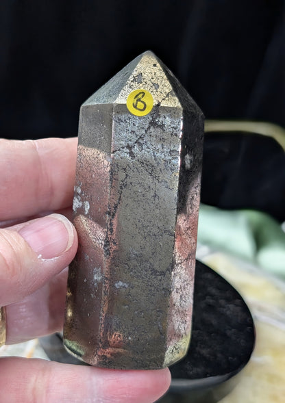 Hand Carved Pyrite Tower