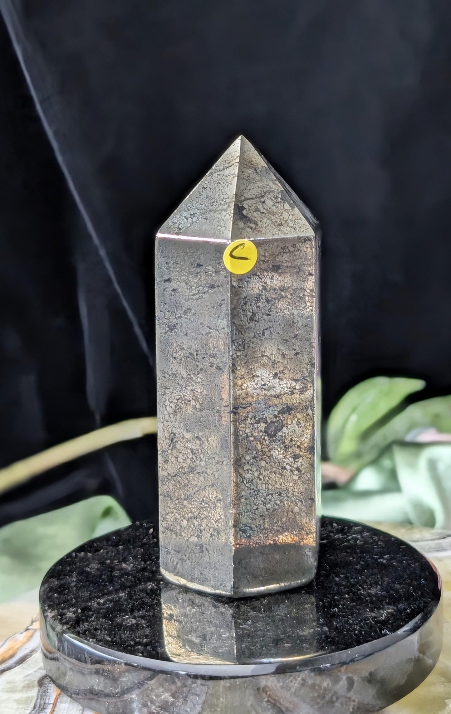 Hand Carved Pyrite Tower