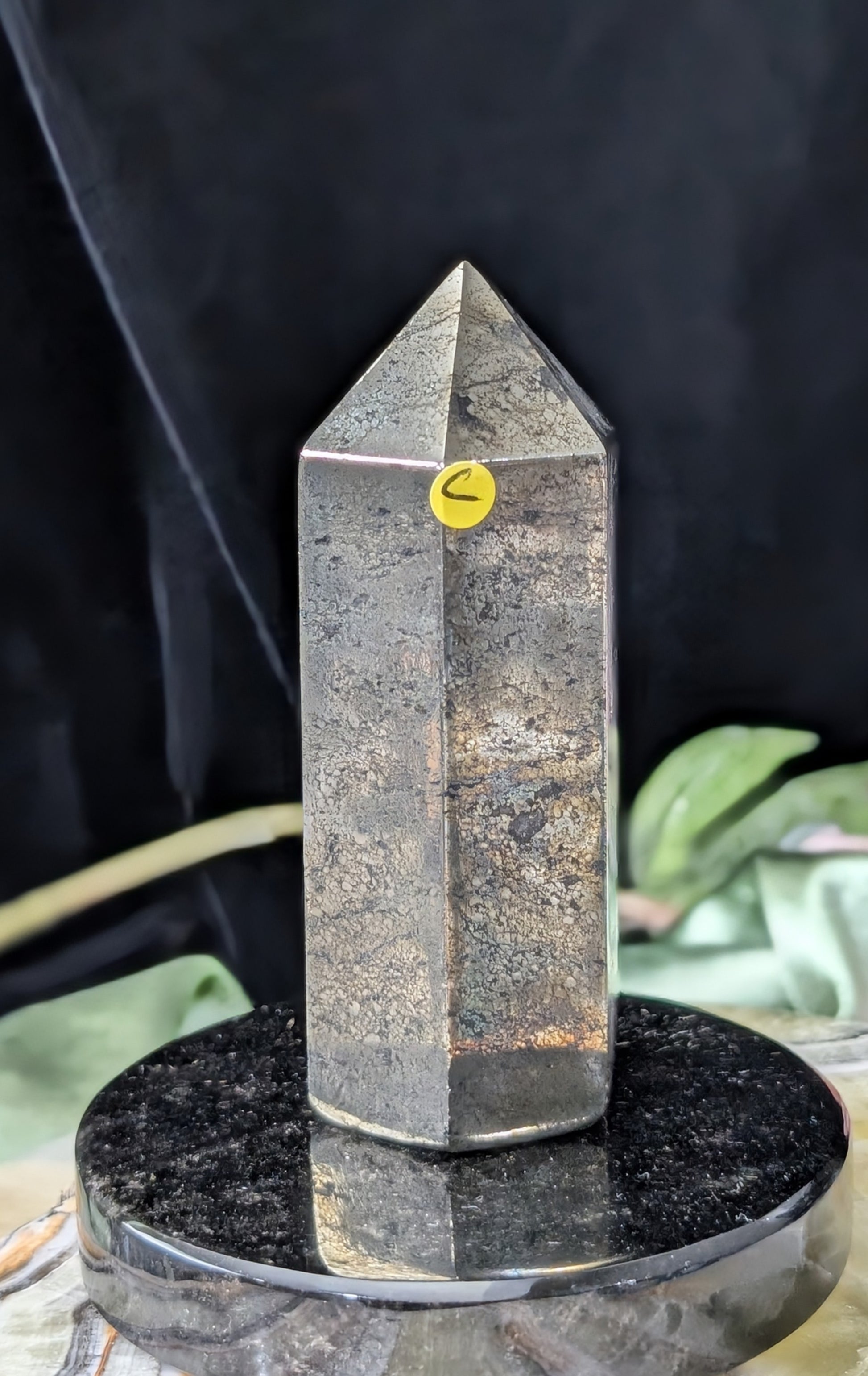 Hand Carved Pyrite Tower