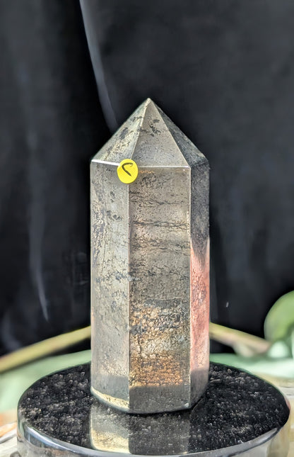Hand Carved Pyrite Tower