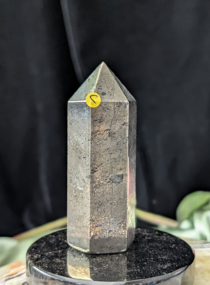 Hand Carved Pyrite Tower