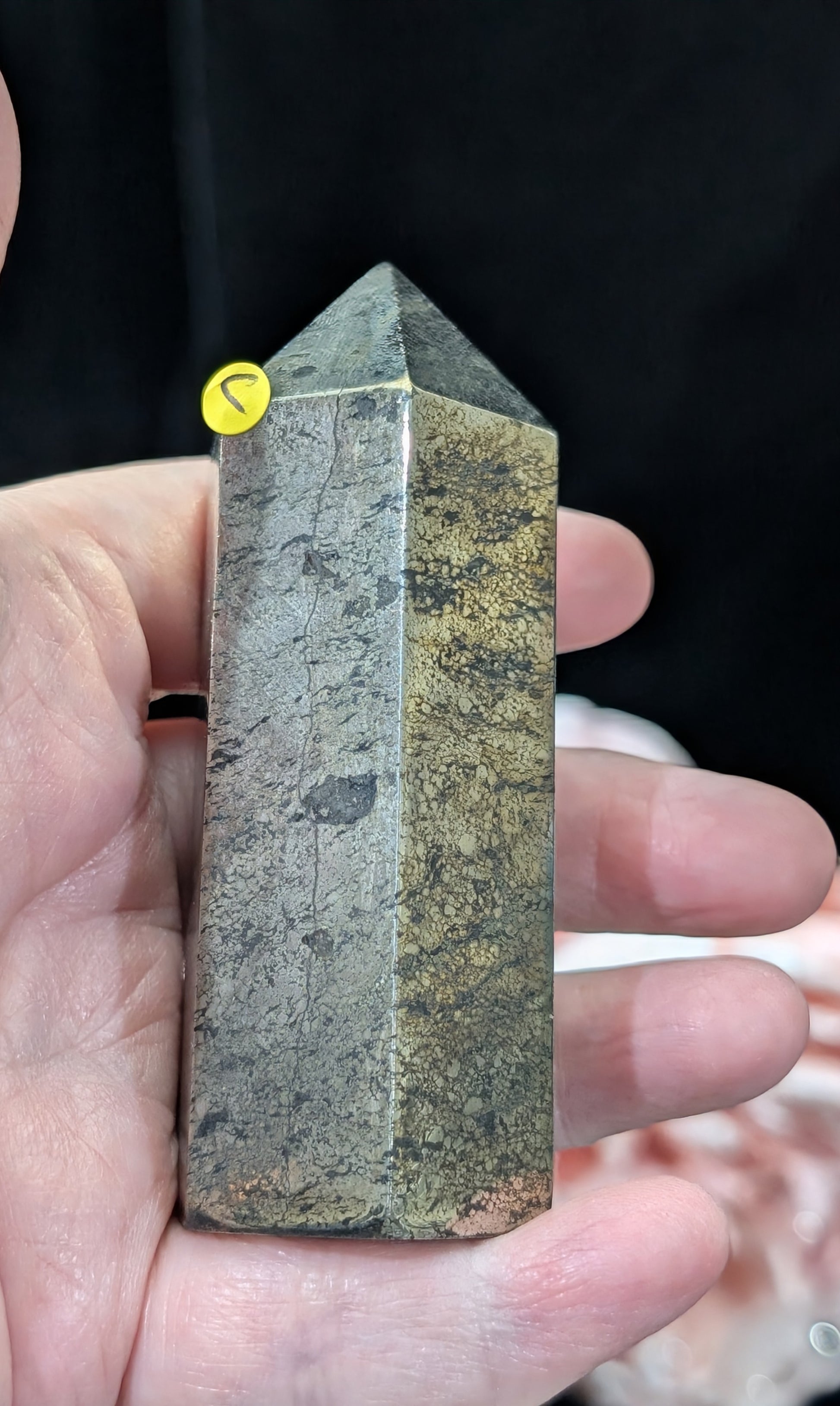 Hand Carved Pyrite Tower