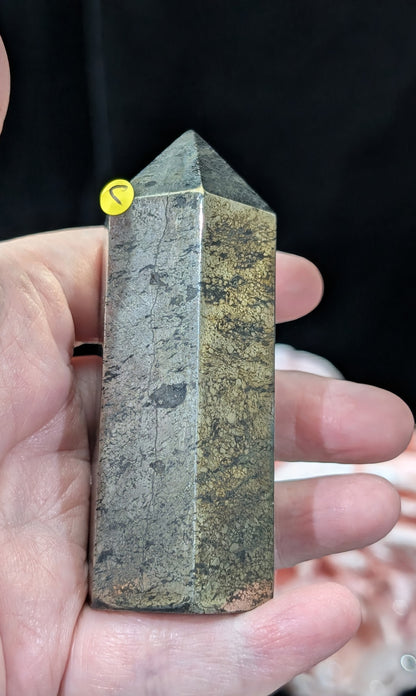 Hand Carved Pyrite Tower