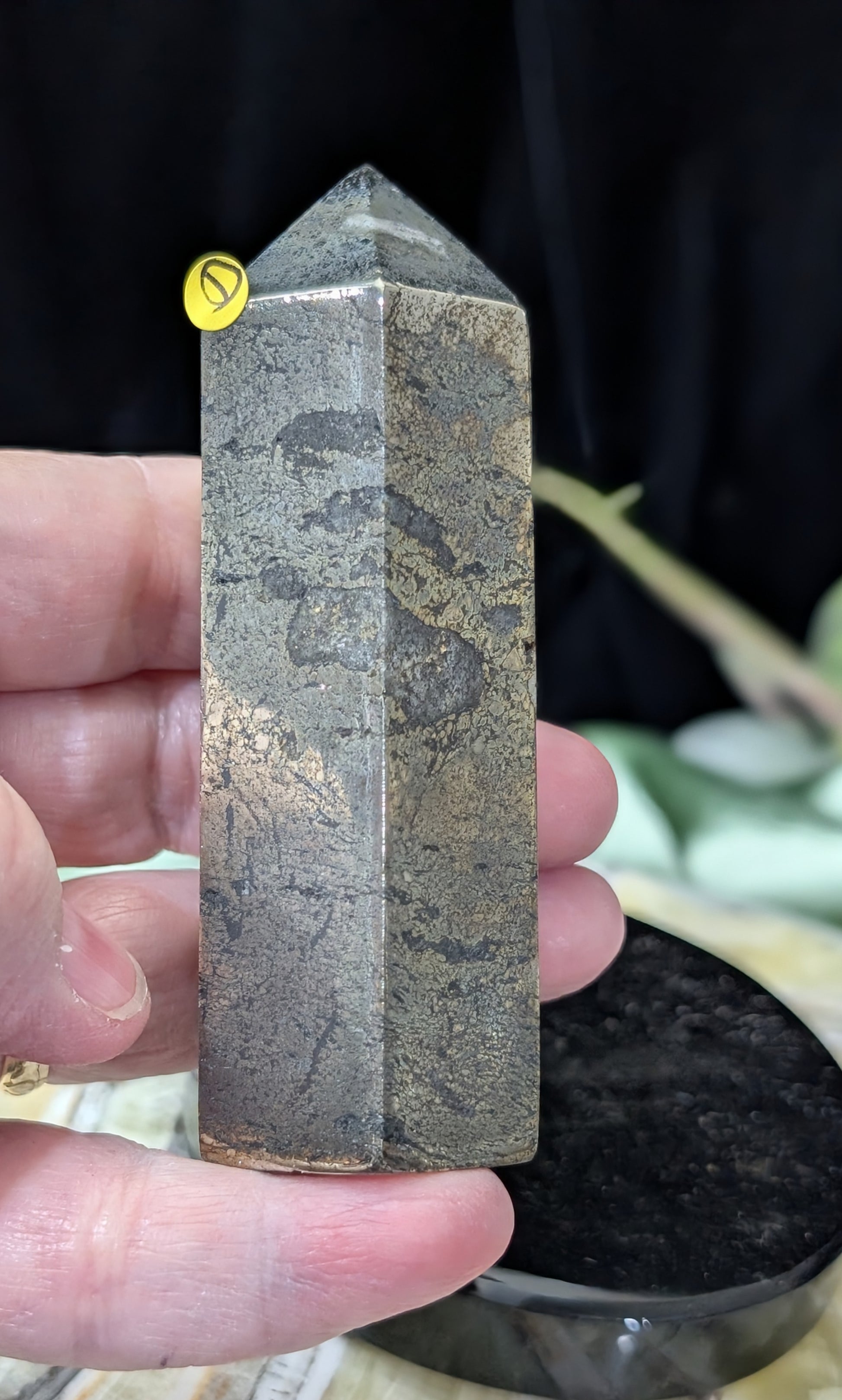 Hand Carved Pyrite Tower