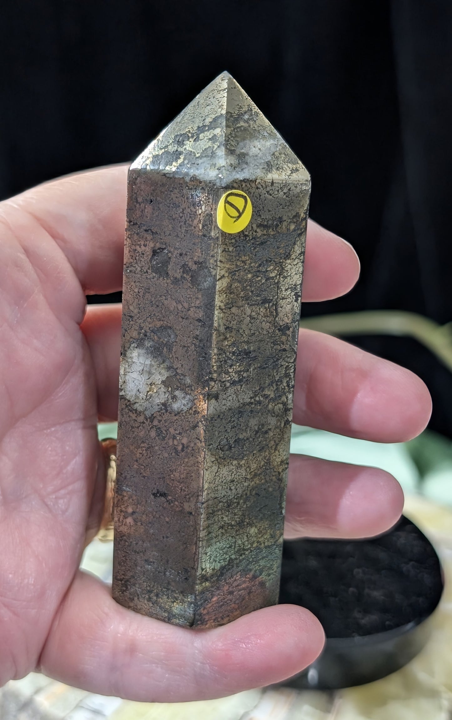 Hand Carved Pyrite Tower