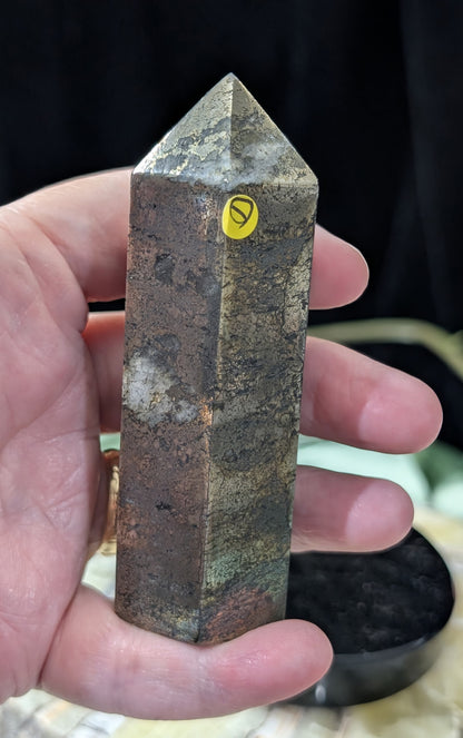 Hand Carved Pyrite Tower