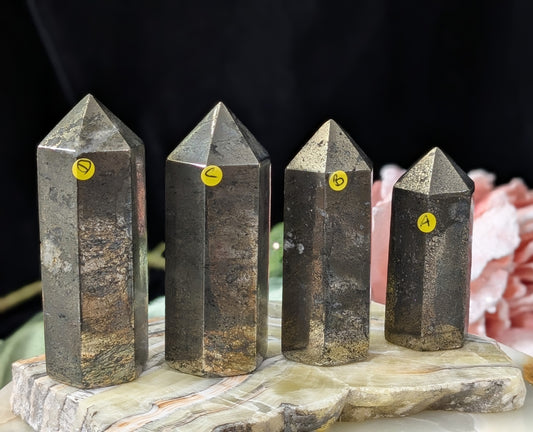 Hand Carved Pyrite Towers