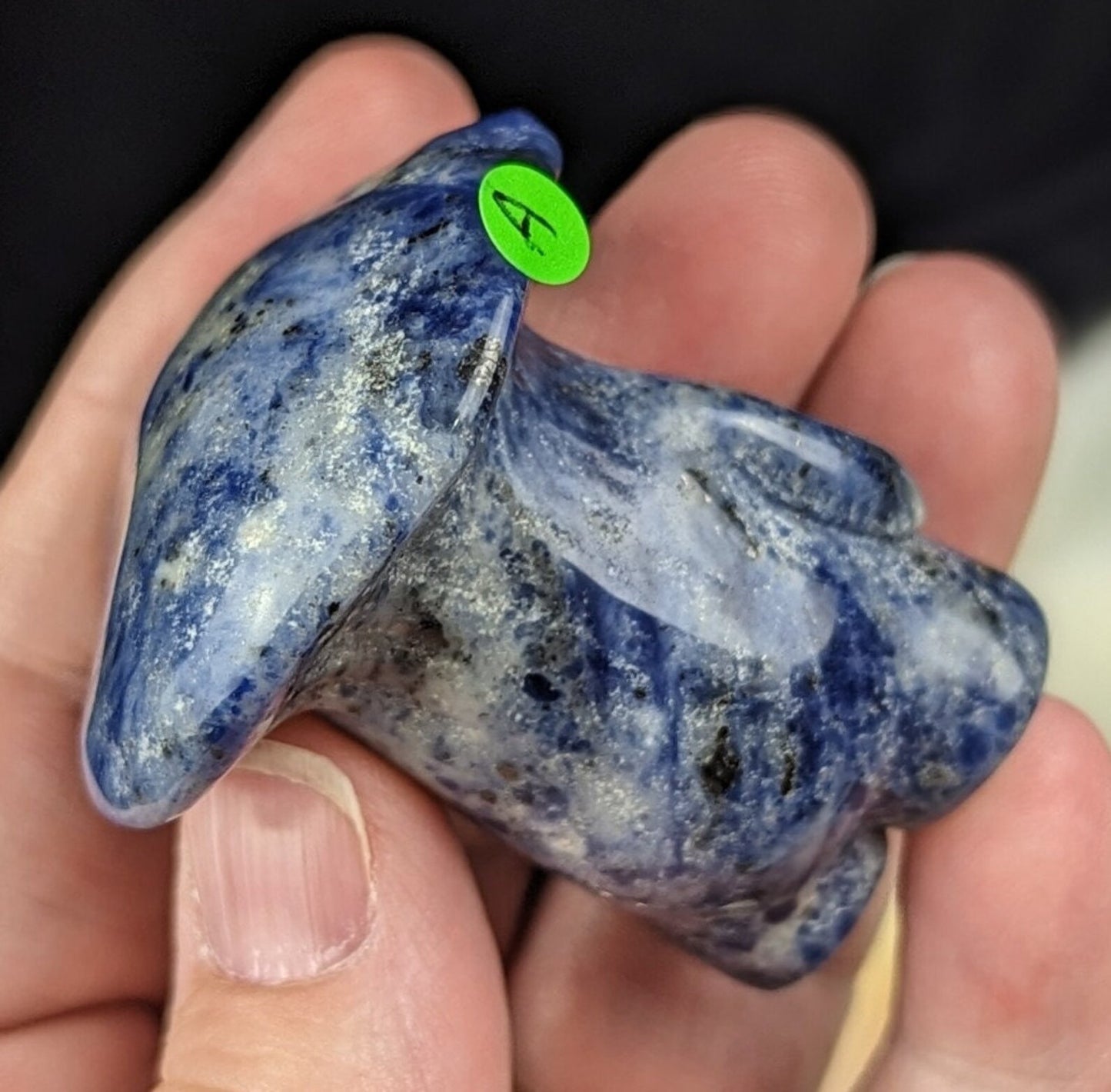 Hand Carved Sodalite Mushroom Man Figurine 1A2