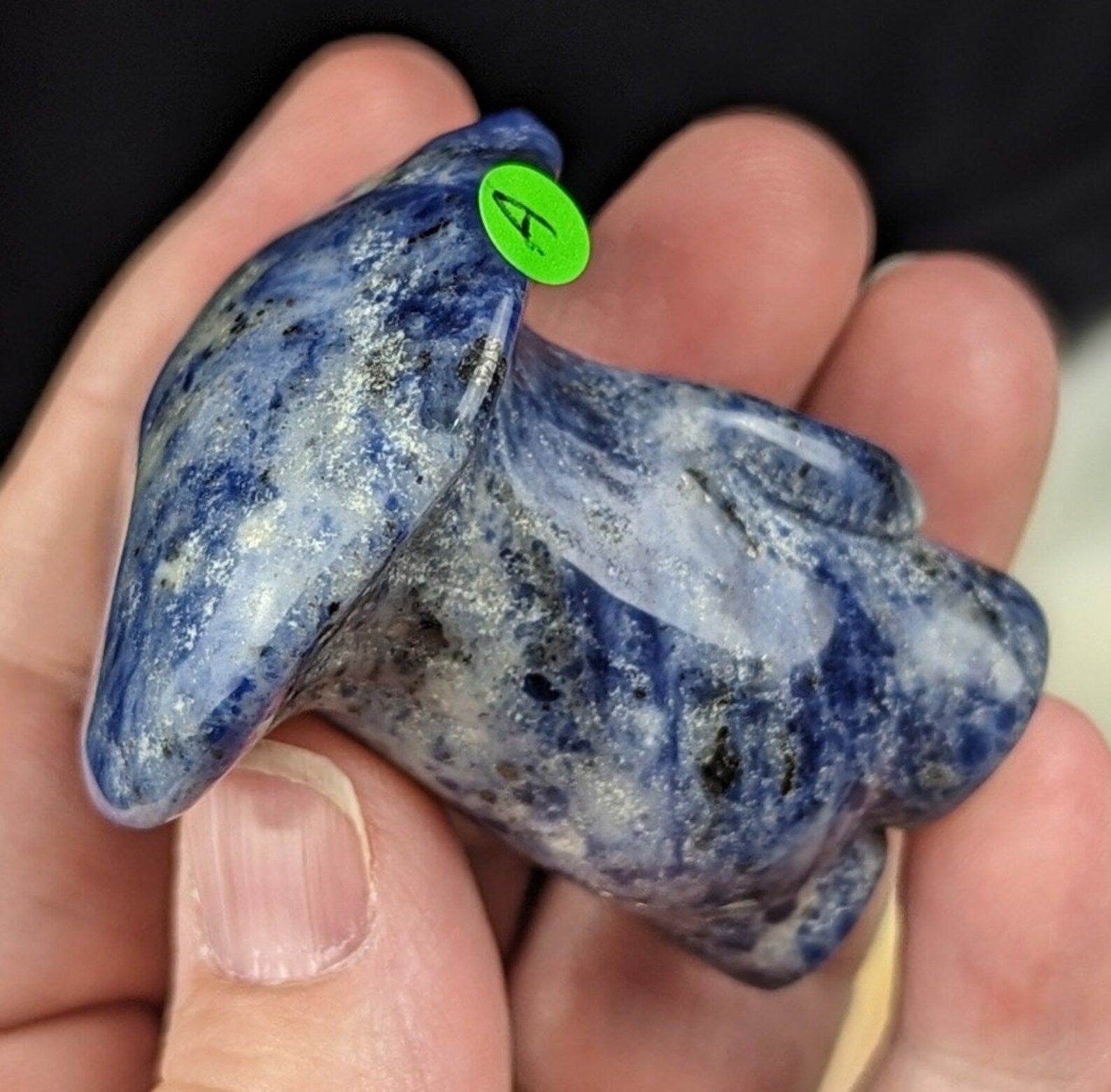 Hand Carved Sodalite Mushroom Man Figurine 1A2