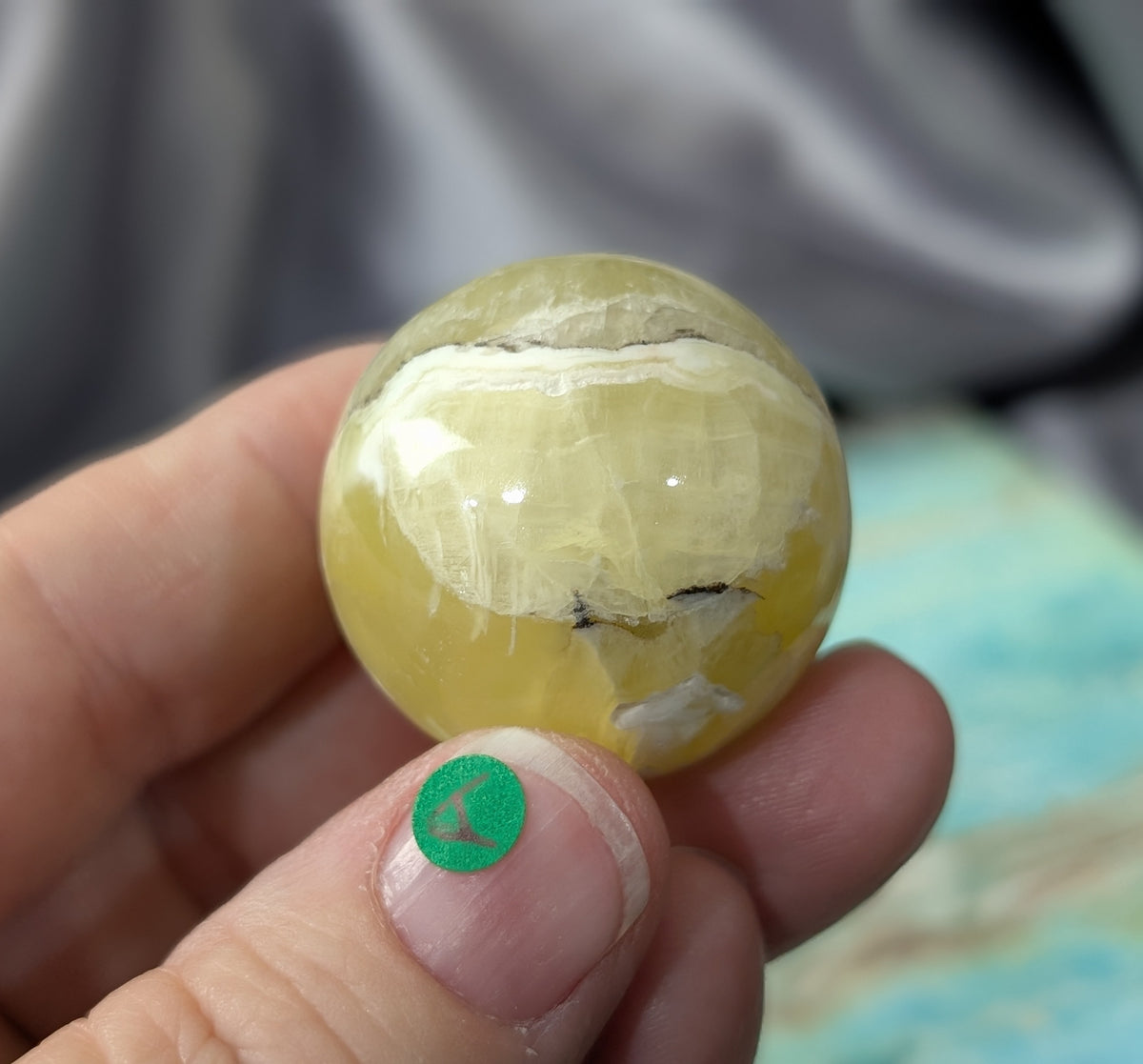Hand Carved Yellow Brucite Sphere
