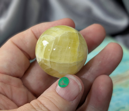 Hand Carved Yellow Brucite Sphere