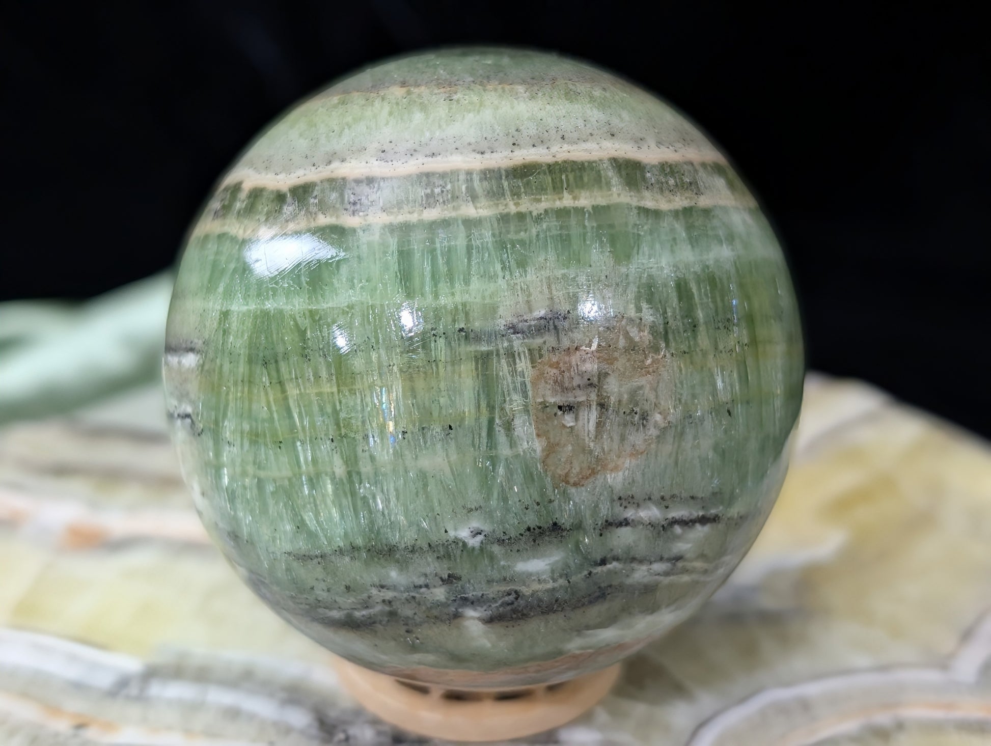 High Quality Kiwi Calcite Sphere